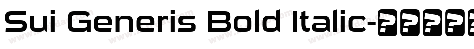 Sui Generis Bold Italic字体转换